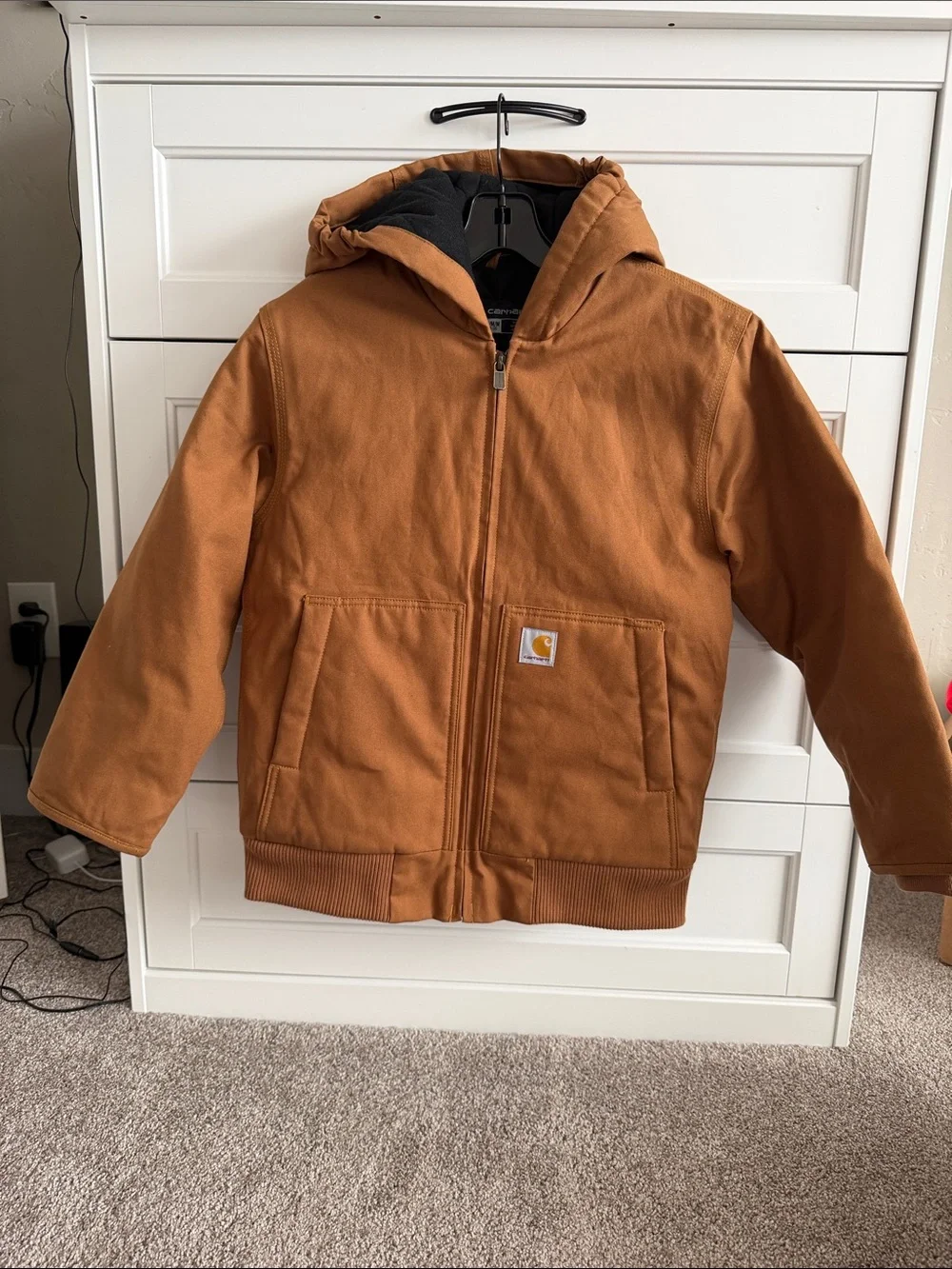 Carhartt Kids' Brown Hooded Canvas Jacket